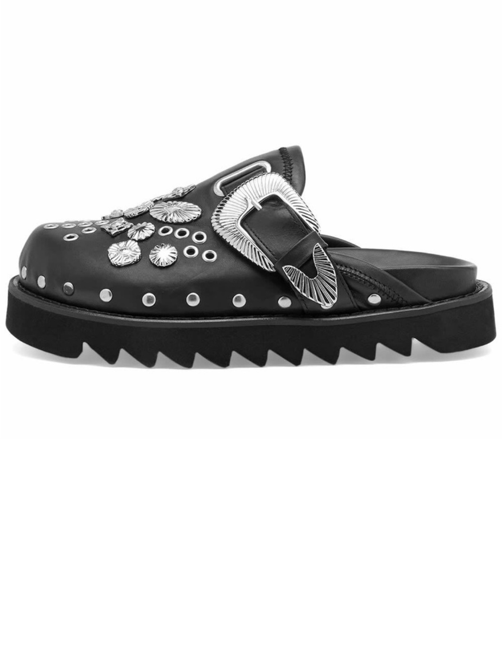 TOGA Pulla Black Studded Buckle Mule